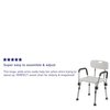 Flash Furniture 15" L, Aluminum, White Quick Release Bath Chair DC-HY3523L-WH-GG
